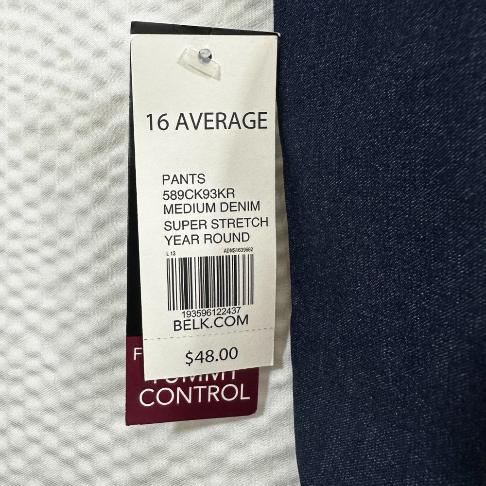 Kim Rogers Pants 16 Average Boot Cut Tummy Control Medium Denim Super Stretch - Picture 9 of 12
